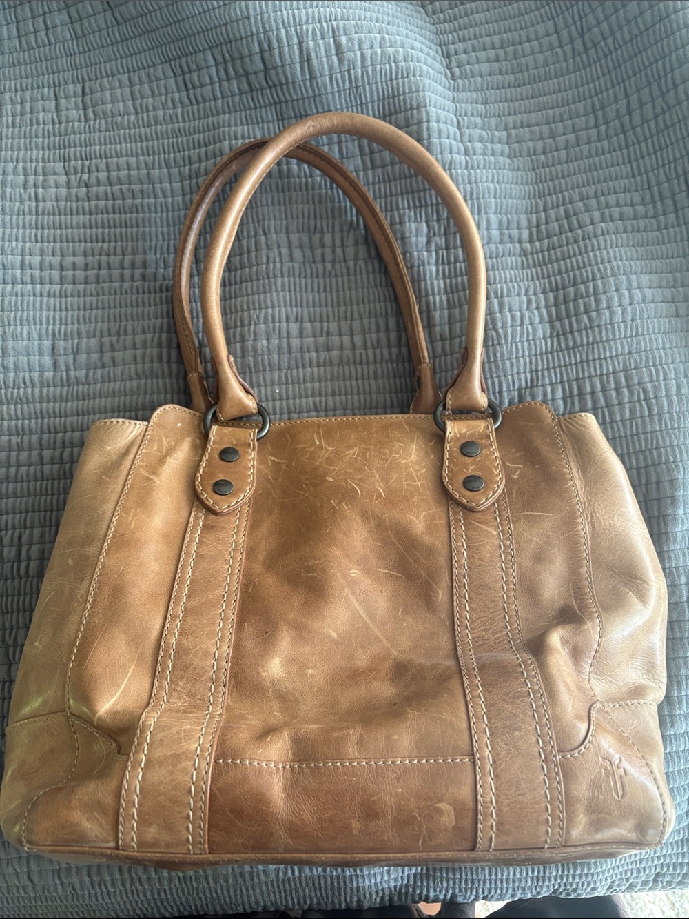 Frye Tan Leather Shoulder Tote - Picture 2 of 5